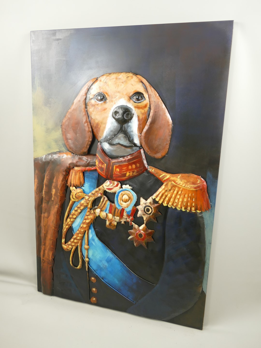 (*) Metallbild (3D) Eisen Hund H.120x80cm