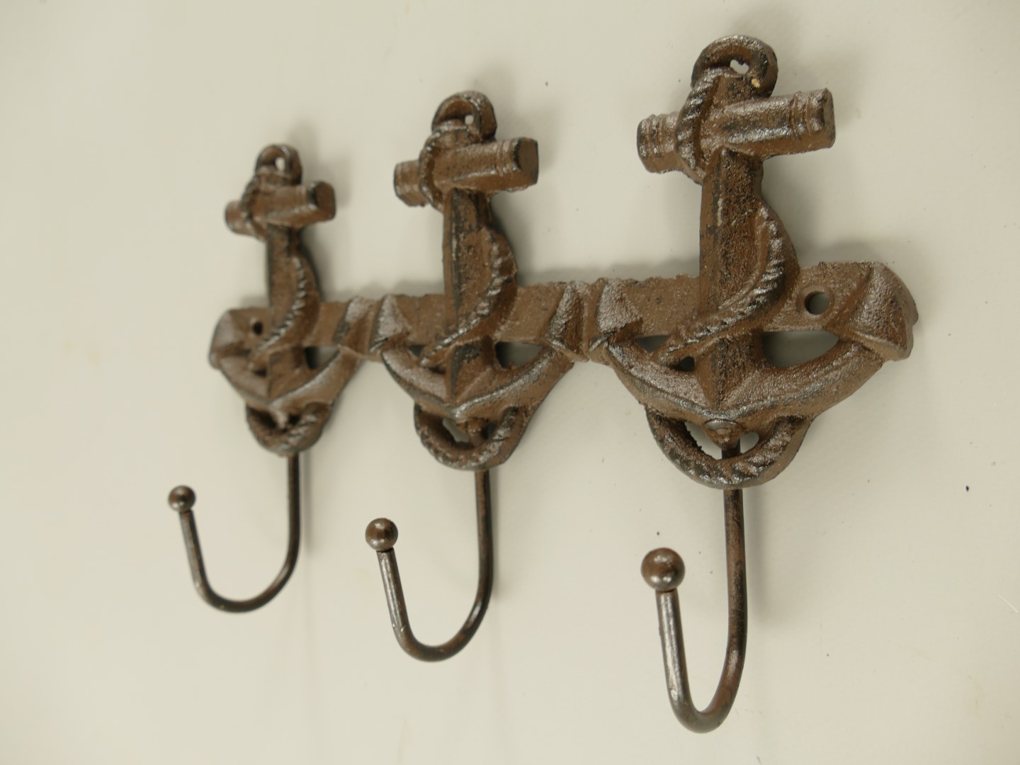 Wandhaken Anker Gußeisen rustikal braun L.23cm