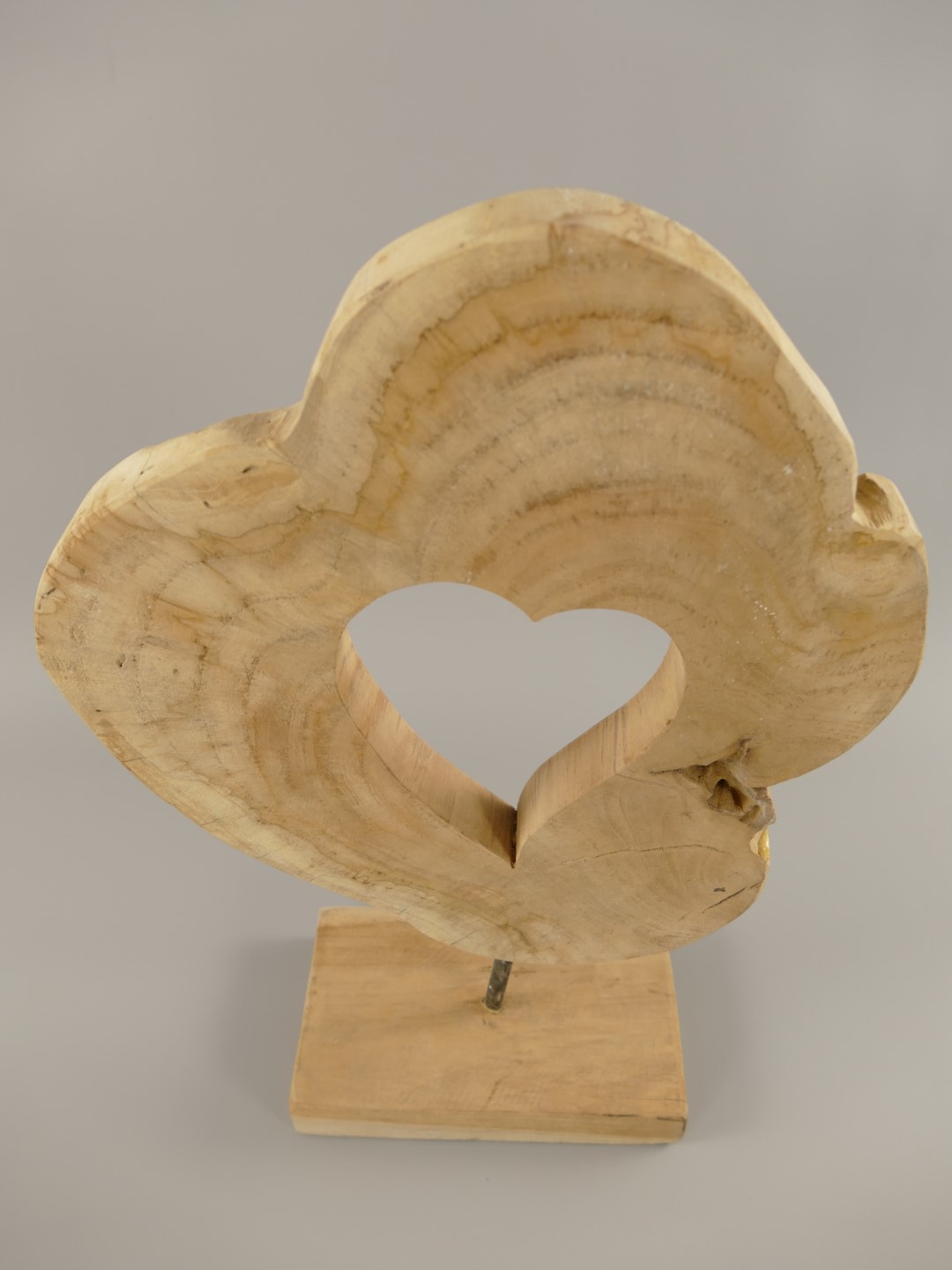 *NT Deko Herz(Innen seite)Teak Holz/Eisen H.46cm