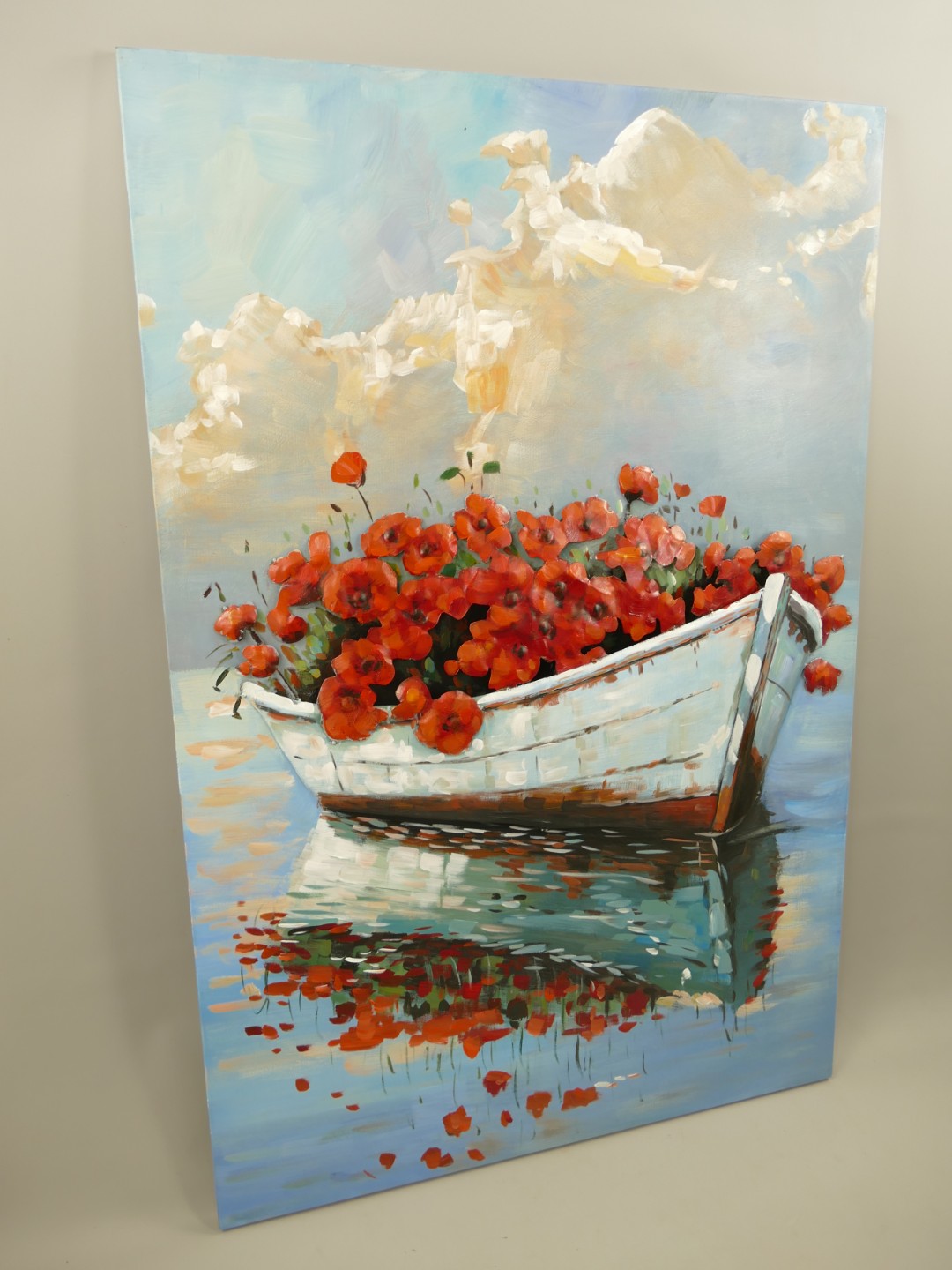 (*) Metallbild (3D) Eisen Schiff blumen H.120x80cm