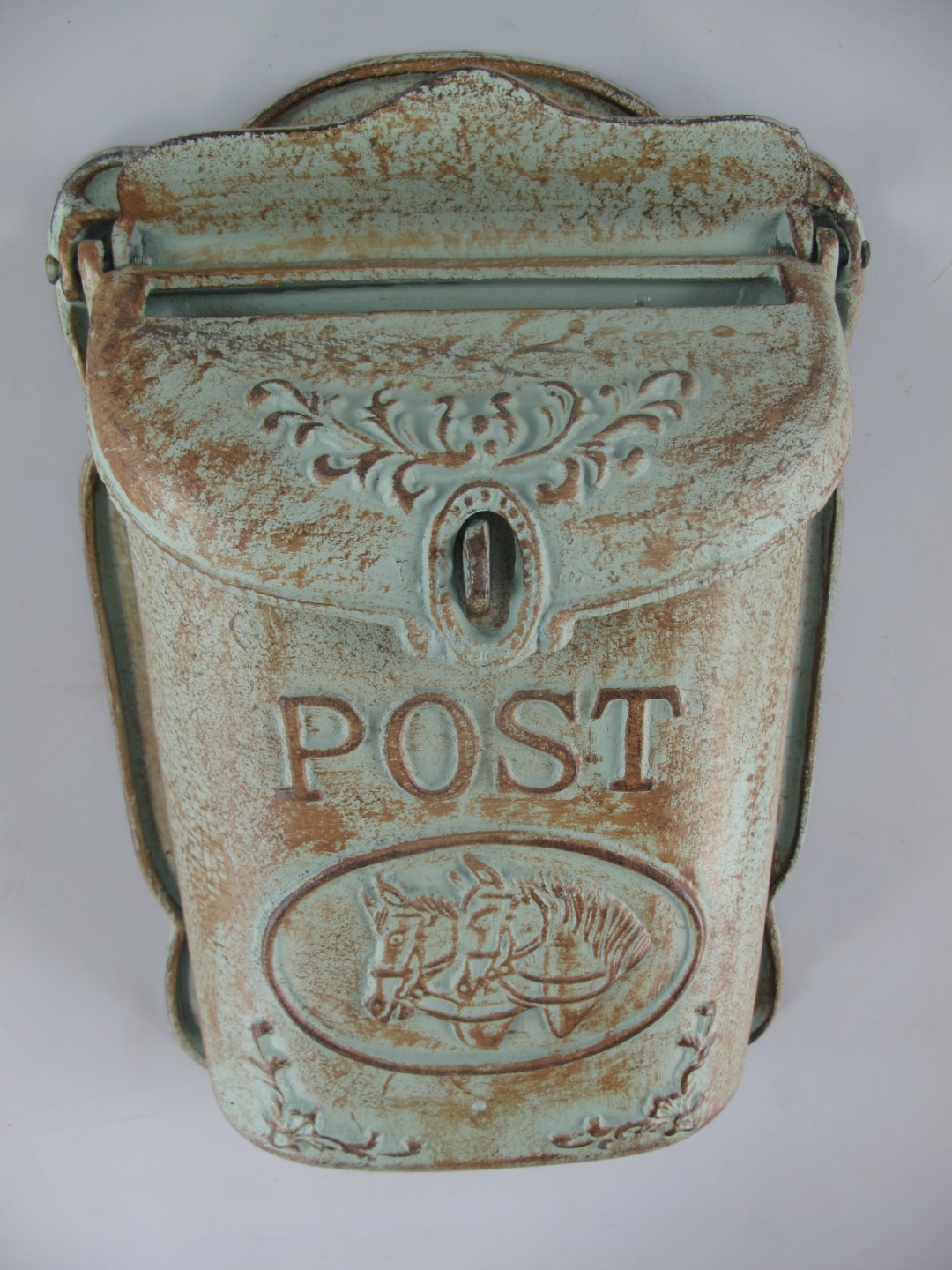 Wandbriefkasten Gußeisen farbig H.40x26cm