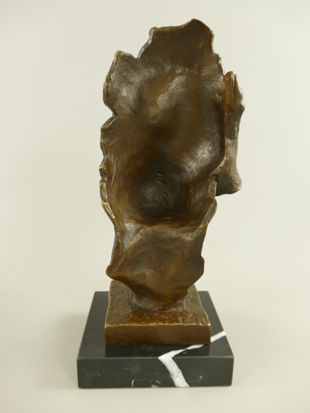 Figur Bronze Gesicht mit Hand H.30x13x11cm