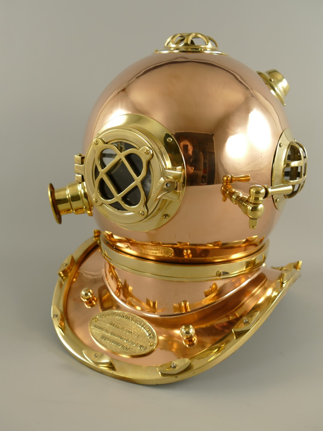 *NT Taucherhelm Kupfer H.45-D.35cm