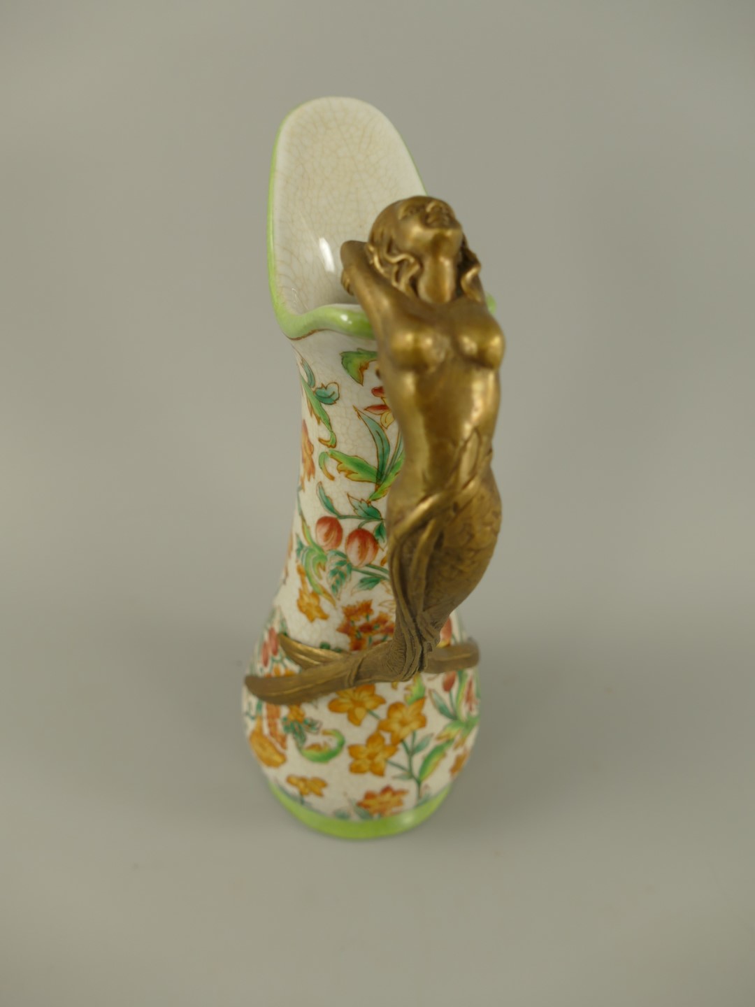 Vase Porzellan/Messing bunt H.25x14cm